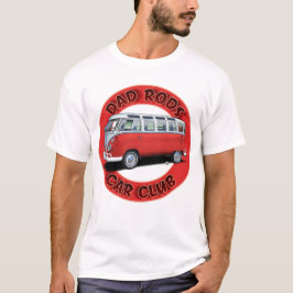 ダッドロッドカークラブ 赤いトランスポーターバス Tシャツ
