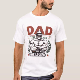 ダッド・ザ・マン・ザ・ミス・ザ・レジェンド ヴィンテージ スーパーヒーロー Tシャツ