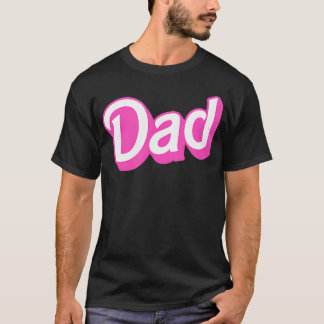 ダッド ピンク ホワイト 重なり フォント Tシャツ