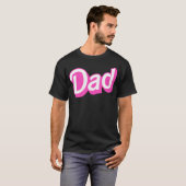 ダッド ピンク ホワイト 重なり フォント Tシャツ (正面フル)