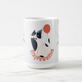 ダッパーなタキシード猫のお祝い 15oz ラージコーヒーマグ コーヒーマグカップ