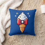 ダッパーアイスクリーム – かわいいピクセルアートデザートデザイン クッション (ブランケット)