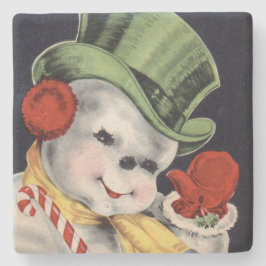 ダッパークリスマス雪だるま ストーンコースター