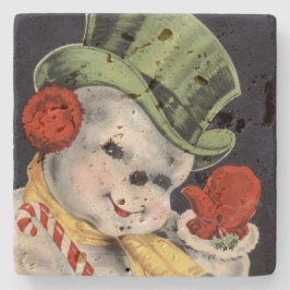 ダッパークリスマス雪だるま ストーンコースター