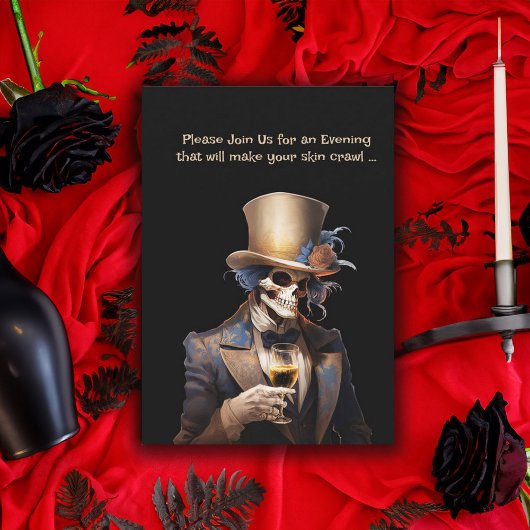 ダッパースケルトンアダルトハローウィンパーティ 招待状