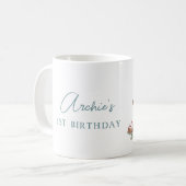 ダッパーソナライズされたシュントお誕生日ケーキ コーヒーマグカップ (正面左)