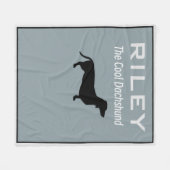 ダッパーソナライズされたシュントクールドキシーウィーナードッグ フリースブランケット (正面(横))