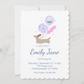 ダッパーソナライズされたシュント恋人バースデーパーティーピンク 招待状 (正面)