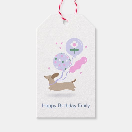 ダッパーソナライズされたシュント恋人バースデーパーティー ギフトタグ (正面)