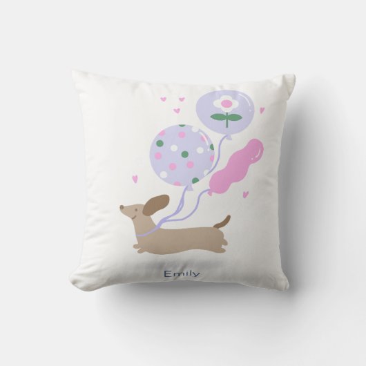 ダッパーソナライズされたシュント誕生日パーティー犬の恋人 クッション (正面)