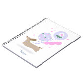 ダッパーソナライズされたシュント誕生日パーティー犬の恋人 ノートブック (左側)