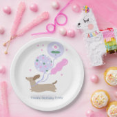 ダッパーソナライズされたシュント誕生日パーティー犬の恋人 ペーパープレート (パーティー)