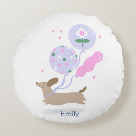 ダッパーソナライズされたシュント誕生日パーティー犬の恋人 ラウンドクッション