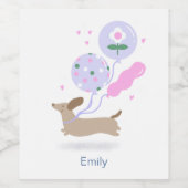 ダッパーソナライズされたシュント誕生日パーティー犬の恋人 ワインラベル (シングルラベル)