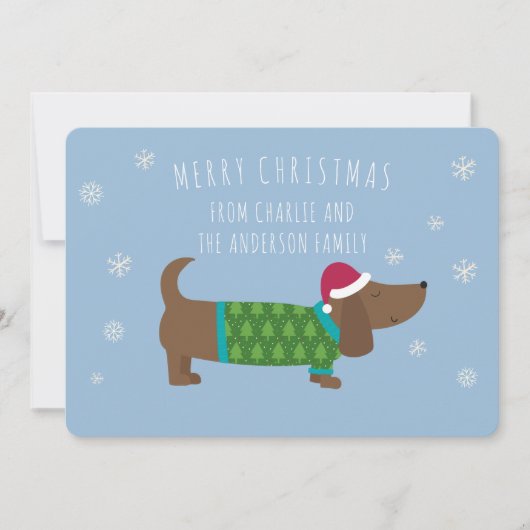 ダッパーソナライズされたシュント青マンガクリスマスカード シーズンカード (正面)