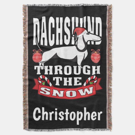 ダッパーソナライズされたシュンドザスノーホリデイ スローブランケット (正面縦)