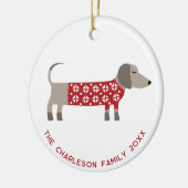 ダッパーソナライズされたシュンドッグおもしろい セラミックオーナメント (左)