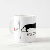 ダッパーソナライズされたシュンドラブマイドッグハートビート コーヒーマグカップ (正面左)