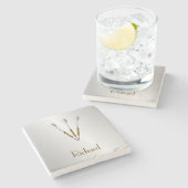 ダッパーソナライズされたト ストーンコースター (横)