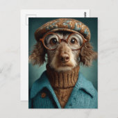 ダッパードッグインウィンター衣服 ポストカード (正面/裏面)