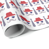 ダッパーハットタイ男らしムスタッシュファーザーズデイパパ ラッピングペーパー (ロールコーナー)