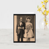 ダッパーフランケンシュタイン結婚式の日 – モンスターハロウィー カード (黄色い花)