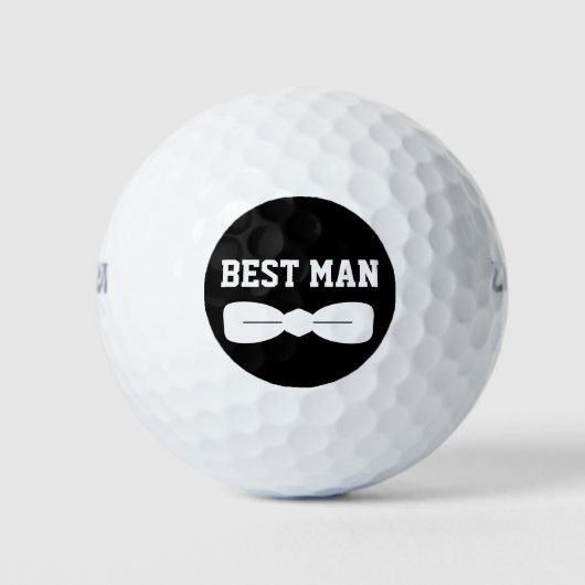 ダッパーボウタイ花婿介添人ブラックサークル ゴルフボール (正面)