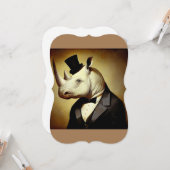 ダッパーライノセロスグリーティングカード カード (正面/裏面インサイチュ)