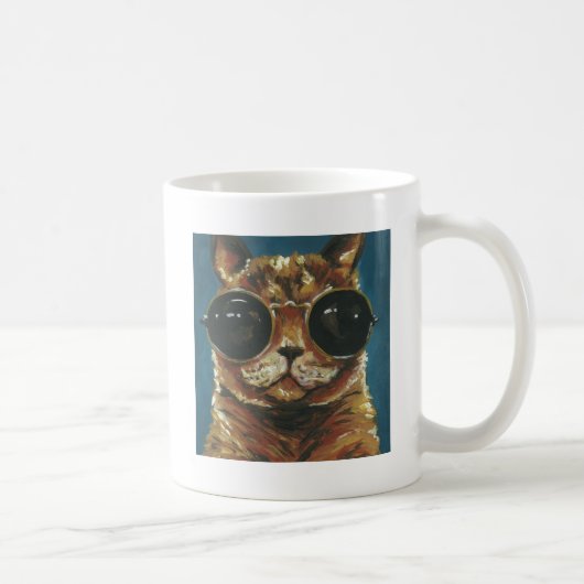ダッパー動物 |サングラス子猫 コーヒーマグカップ (右)