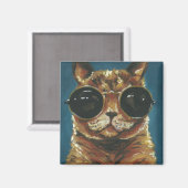 ダッパー動物 |サングラス子猫 マグネット (正面/裏面)