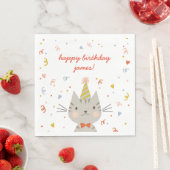 ダッパー子猫誕生日パーティー スタンダードランチョンナプキン (インサイチュ)