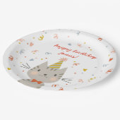 ダッパー子猫誕生日パーティー ペーパープレート (アングル)