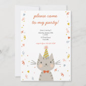 ダッパー子猫誕生日招待状 招待状 (正面)