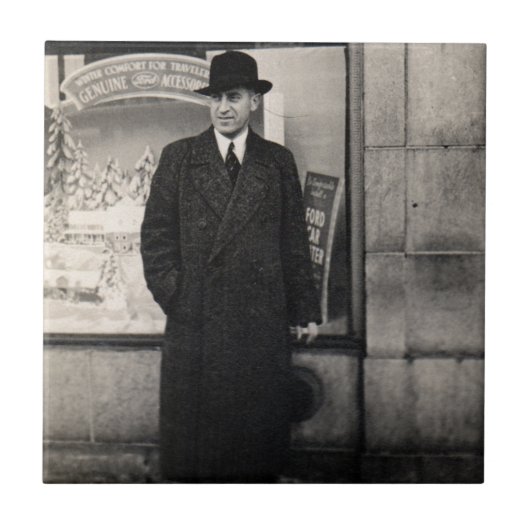 ダッパー1930年代の男の写真 タイル (正面)