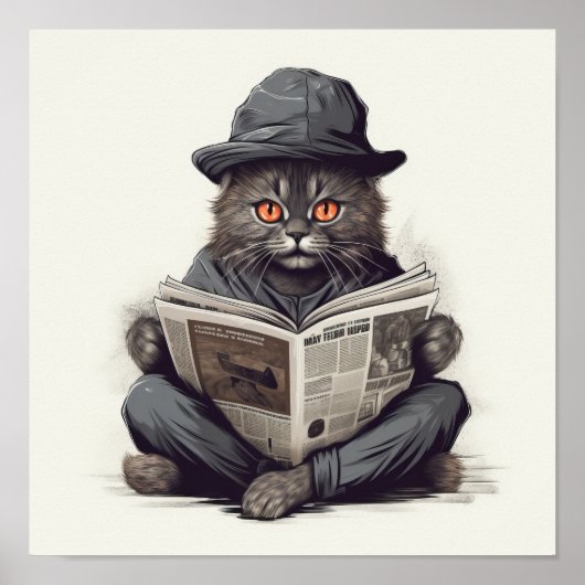 ダッパー・ウィスカー読ズ:Matched Cat's the Newspaper ポスター (正面)