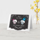 ダッパー・スカル結婚ズ・カップル カード (黄色い花)