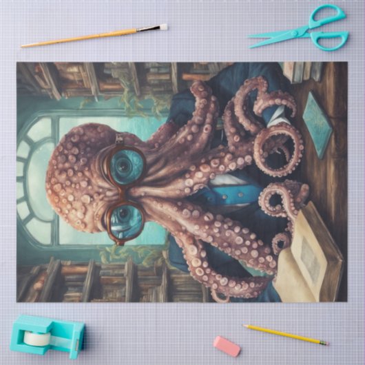 ダッパー・タコ・デコップページのインクウェル教授 薄葉紙 (クラフト)