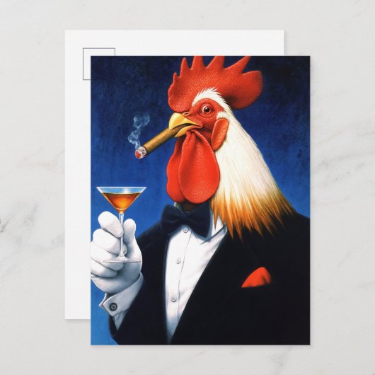 ダッパー・ルースター | ジェンおもしろいトズクラブ インビテーションポストカード (正面/裏面)