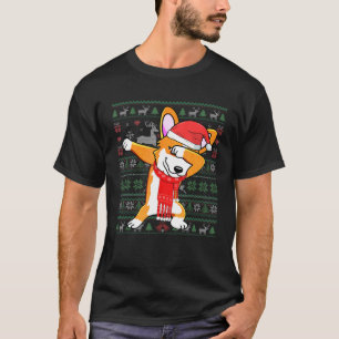 ダッビングコーギー クリスマス ひどいセーター Xmas コスチューム Tシャツ