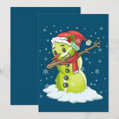 ダッビングスノーマンテニスボールTシャツ クリスマス Xmas 招待状 (正面/裏面)