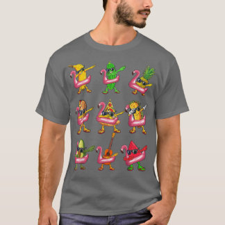 ダッビングバナナ フラミンゴ フロート サマー フルーツ キッズ ダ Tシャツ