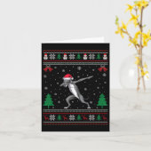 ダッビング グレイハウンド 犬 サンタ ハット 男の子 女の子 子供用 チャ カード (黄色い花)