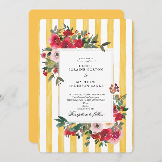 ダッフィディルイエローの結婚式招待状 招待状 (正面/裏面)