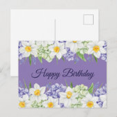 ダッフィドイルとハイドランジアの花におめでとう　 ポストカード (正面/裏面)