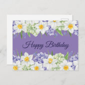 ダッフィドイルとハイドランジアの花の誕生日おめでとう ポストカード (正面/裏面)