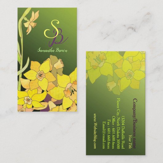 ダッフェかわいらしジルモノグラム 名刺 (正面/裏面)