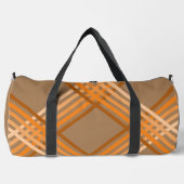 ダッフェルバッグ – オレンジストライプ色のオンブラウン ダッフルバッグ (正面)