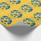 ダッフェ素晴らしルのアートブルー黄色のイースター ラッピングペーパー (角)