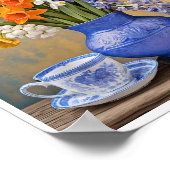 ダッフォジルアイリスブルーセラミック花瓶ティーカップ ポスター (角)