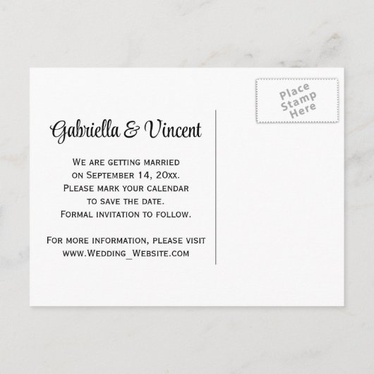 ダッフォジルカウボーイブーツバーンウェディング日付を保存 案内ポストカード (裏面)